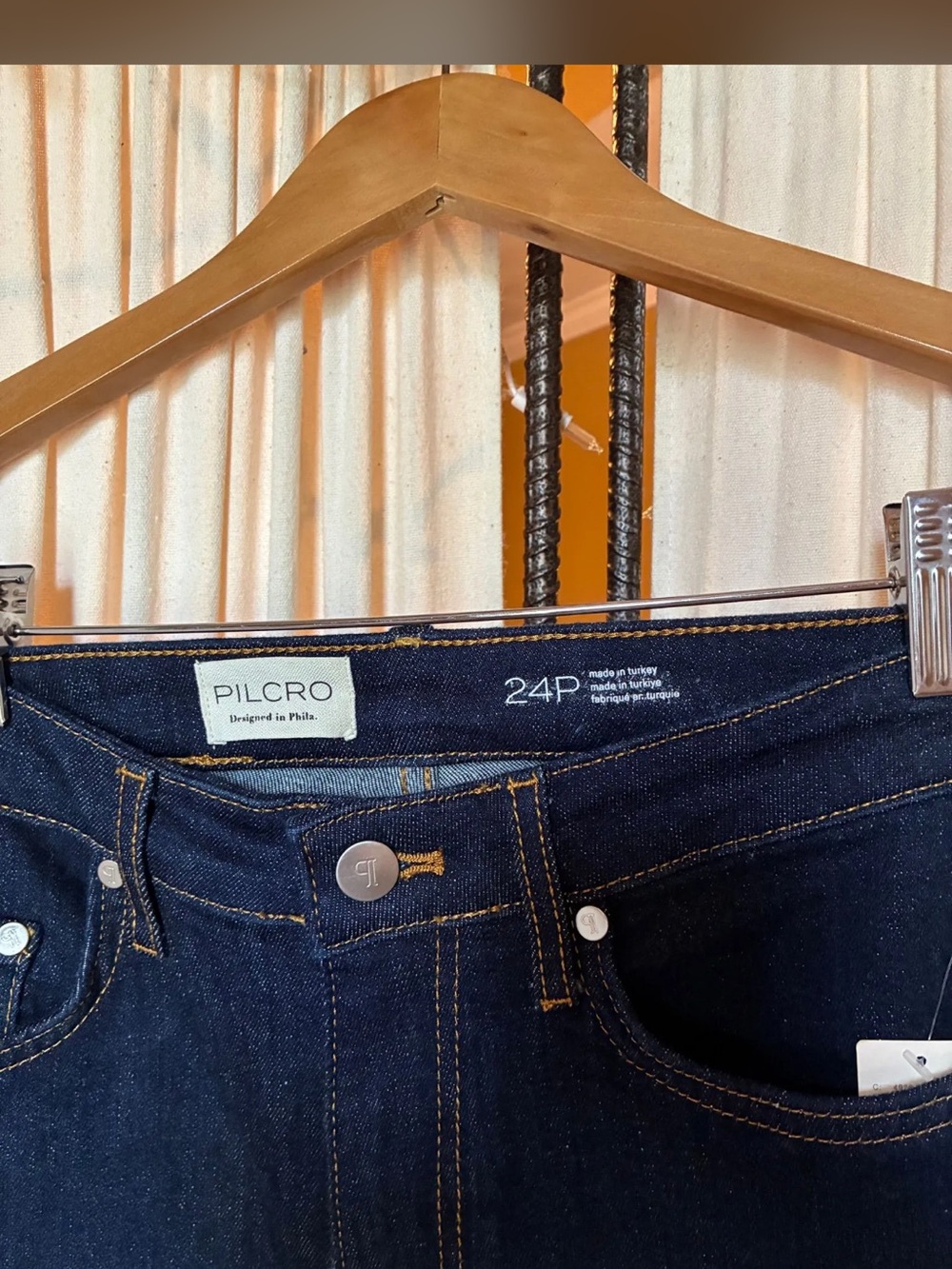 Anthropologie The Scotty Cuffed High-Rise Straight-Leg Jeans by Pilcro Sz 24P - Picture 4 of 4